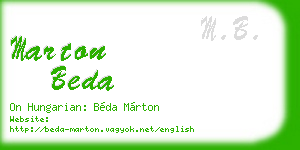 marton beda business card