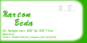 marton beda business card